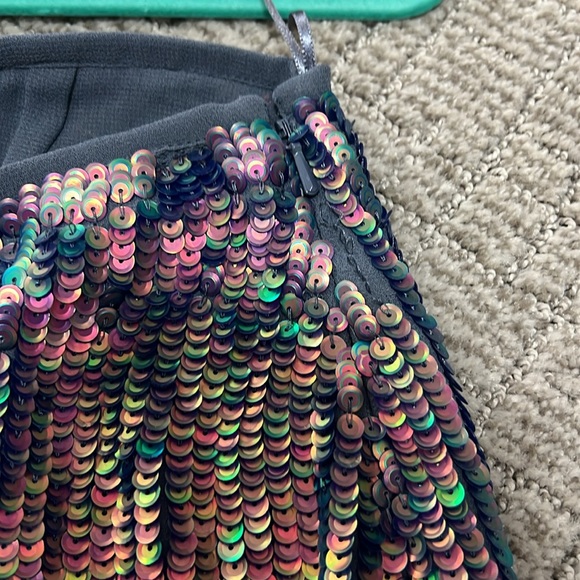 Topshop Iridescent Sequin Mini Skirt - Picture 8 of 9